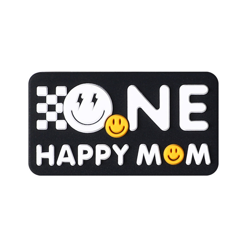 Silicone Focal Beads Cartoon Smiley Face Bold Black Background 20pcs 6