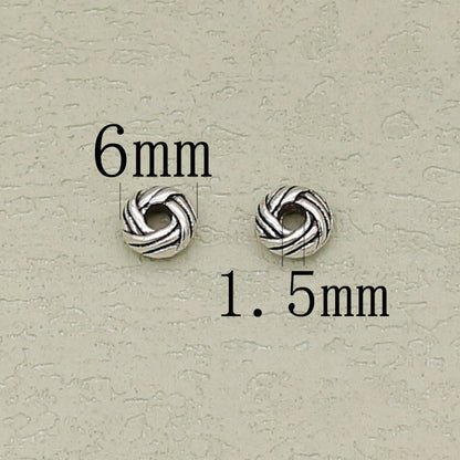 Alloy Oval Spacer Beads 6mm Woven Immitation Tibetan Antique Silver 100pcs 4