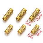 Stainless Steel Tube Metal Beads 8mm 12mm Hollow Patterned 20pcs 5