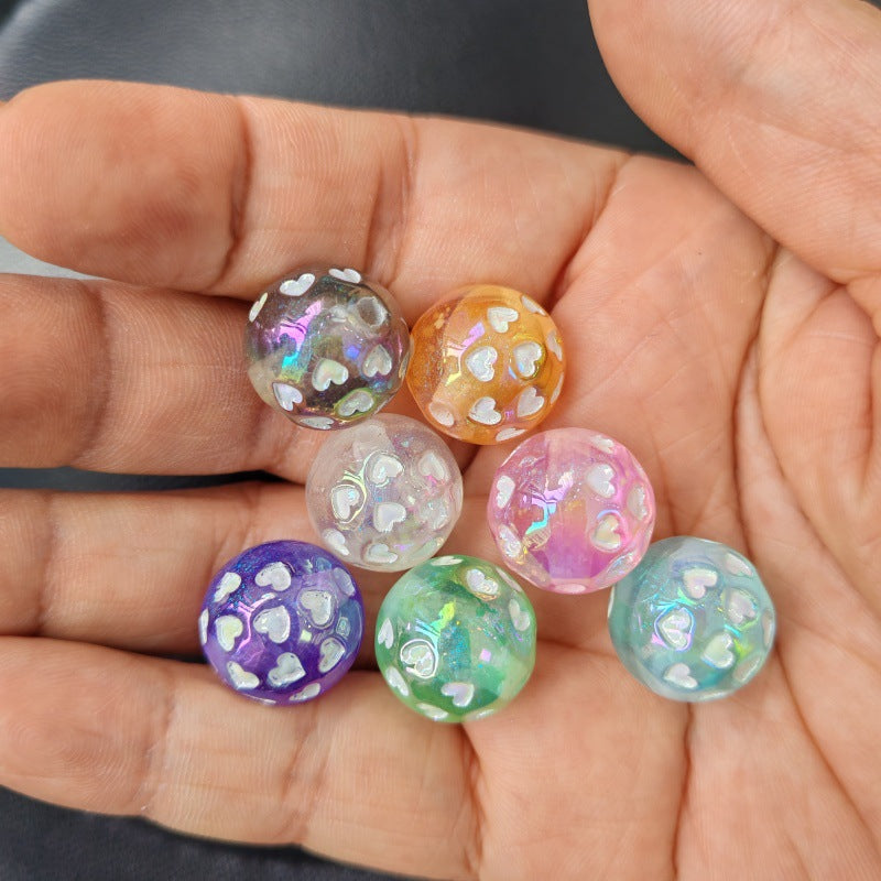 Glow In The Dark Heart Acrylic Beads 16mm Enamel Plating 100pcs