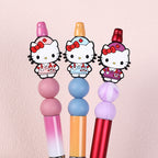 Silicone Focal Beads Nurse Hello Kitty Pink Blue Purple Uniforms 20pcs 3