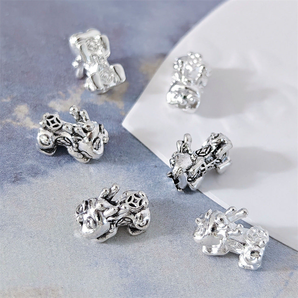 Mythical Chinese Fortune Beast Metal Beads 13mm Antique Silver Gold Bright Silver 30pcs