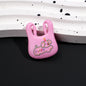 Painted Handbag Acrylic Beads 25mm Cartoon Pattern Bright Colors 10pcs 13