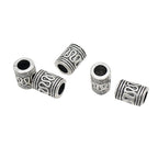 Tube Metal Beads 9mm S Curved Pattern Antique Silver Zinc Alloy 100pcs 5