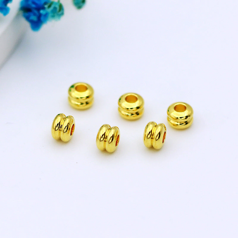 Brass Curved Spacer Beads 4mm Double-Layer Polished Gold 100pcs