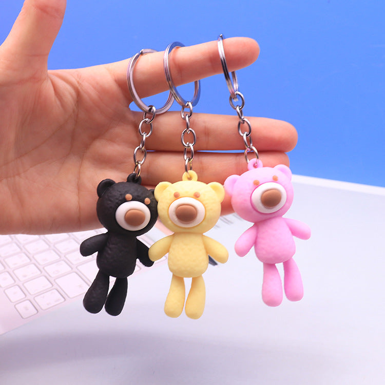 Silicone Bear Keychain Long Leg Colorful Soft Playful Snout 3