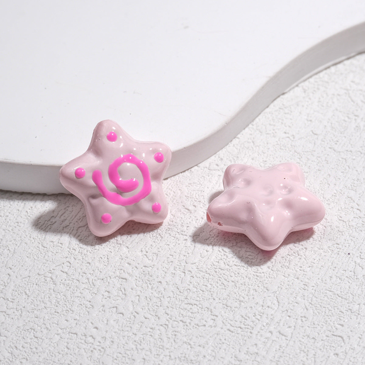 Spiral Pattern Starfish Acrylic Beads 20mm Glossy Mixed Colors 20pcs 12