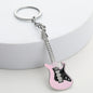 Metal Electric Guitar Keychain Vibrant Colors Zinc Alloy 3