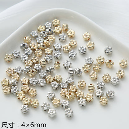 Acrylic Metallic Spacer Beads Gold and Silver 50pcs 5