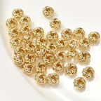 Brass Yarn Ball Metal Beads 7mm Twisted Design 10pcs 3