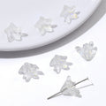 Lily Flower Glass Beads 13mm Transparent Mixed Colors 20pcs 6