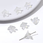 Lily Flower Glass Beads 13mm Transparent Mixed Colors 20pcs 6