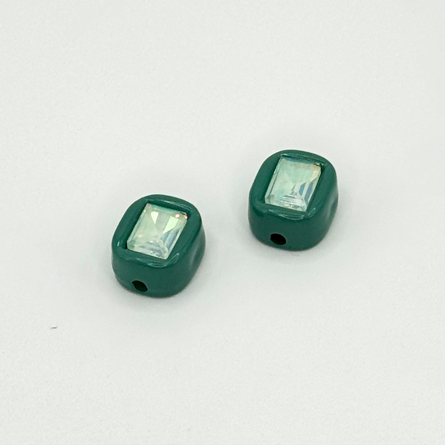 Painted Square Acrylic Beads 14mm Diamond Faceted Mixed Colors 10pcs 8