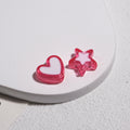 Double Sided Star & Heart Acrylic Beads 11mm Enamel Glossy 50pcs 3