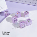 Jelly Color Sanrio Printed Acrylic Square Beads 14mm 10pcs 3