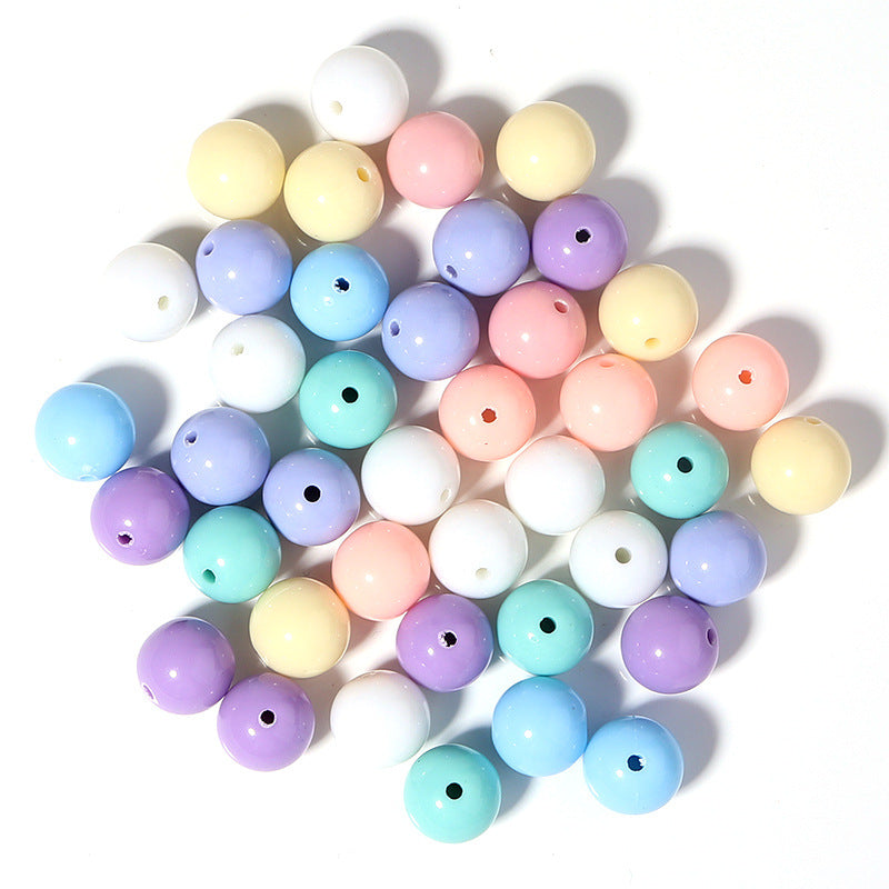 Macaron Acrylic Beads Mixed Shapes Pastel Colors 100pcs 10