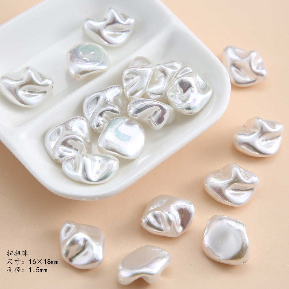 Vintage Imitation Pearl Starfish Series Acrylic Beads Textured Glossy 2pcs 2