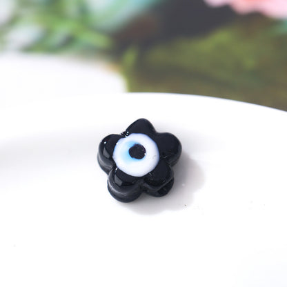 Lampwork Glass Beads Flower Shape 12mm Colorful Evil Eye 50pcs 9