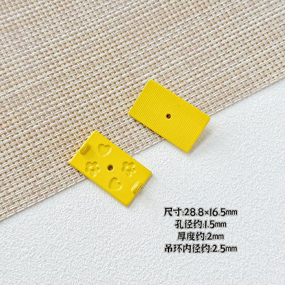 Painted Rainbow and Swing Plate Metal Beads 43mm 28mm Baking Finish 10pcs 14