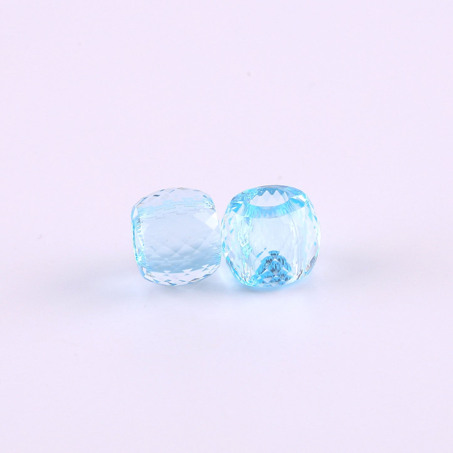 Faceted Pony Beads Acrylic 13mm Transparent Large Hole 50pcs 12