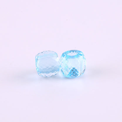 Faceted Pony Beads Acrylic 13mm Transparent Large Hole 50pcs 12