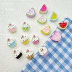 Baking Painted Watermelon and Cake Metal Beads 16mm Colorful 10pcs 3
