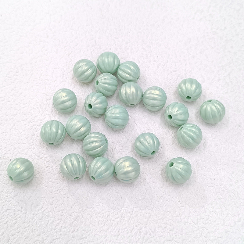 Pearl Lustre Striped Round Acrylic Beads 11mm 100pcs 9