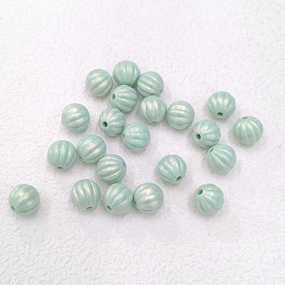 Pearl Lustre Striped Round Acrylic Beads 11mm 100pcs 9