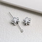 Silver Cherry Blossom Acrylic Beads 12mm Enamel 50pcs 11