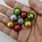 Metallic Snowflake Acrylic Beads 16mm Christmas Colors 100pcs 6