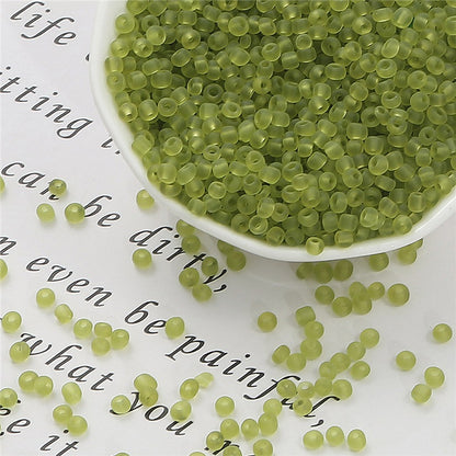 Frosted Transparent Seed Glass Beads 3mm Mixed Colors 1400pcs 18