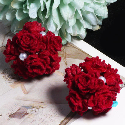 Matte Floral Bubblegum Beads 25mm Rose Cluster Polymer Clay 5pcs 20