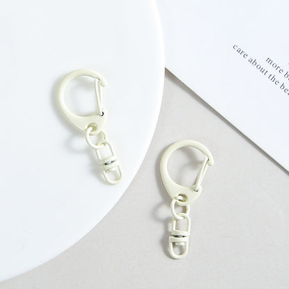 Zinc Alloy D Shaped Colorful Buckle Keychain Clasps 20pcs 38mm 19