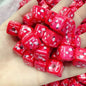 Pink Strawberry Printed Acrylic Square Beads 14mm 50pcs 3