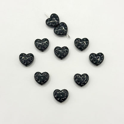 Heart Metal Beads 12mm Baking Painted Biscuit Style 20pcs 17