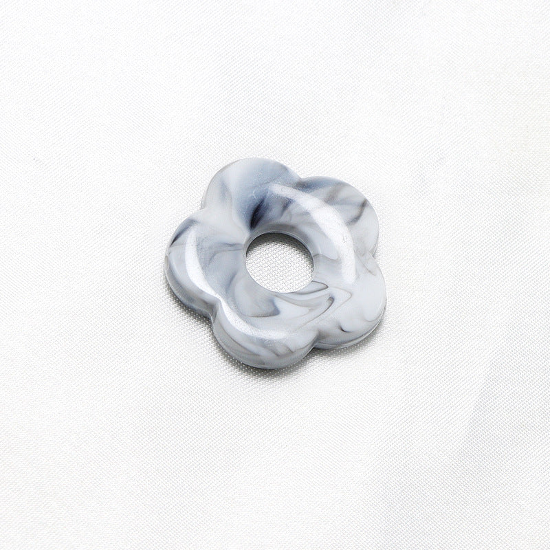 Acrylic Flower Spacer Beads 26mm Hollow Five Petal Large Hole 100pcs 14