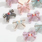 Lace Bow Rhinestone Beads 40mm Acrylic Multicolor 10pcs 2