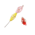 Lampwork Glass Beads Rhombus 24mm Silver Foil Filled Dyed Core 10pcs 5