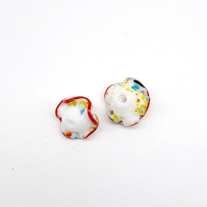 Lampwork Glass Beads Mushroom 15mm Hand Painted Colorful 10pcs 13