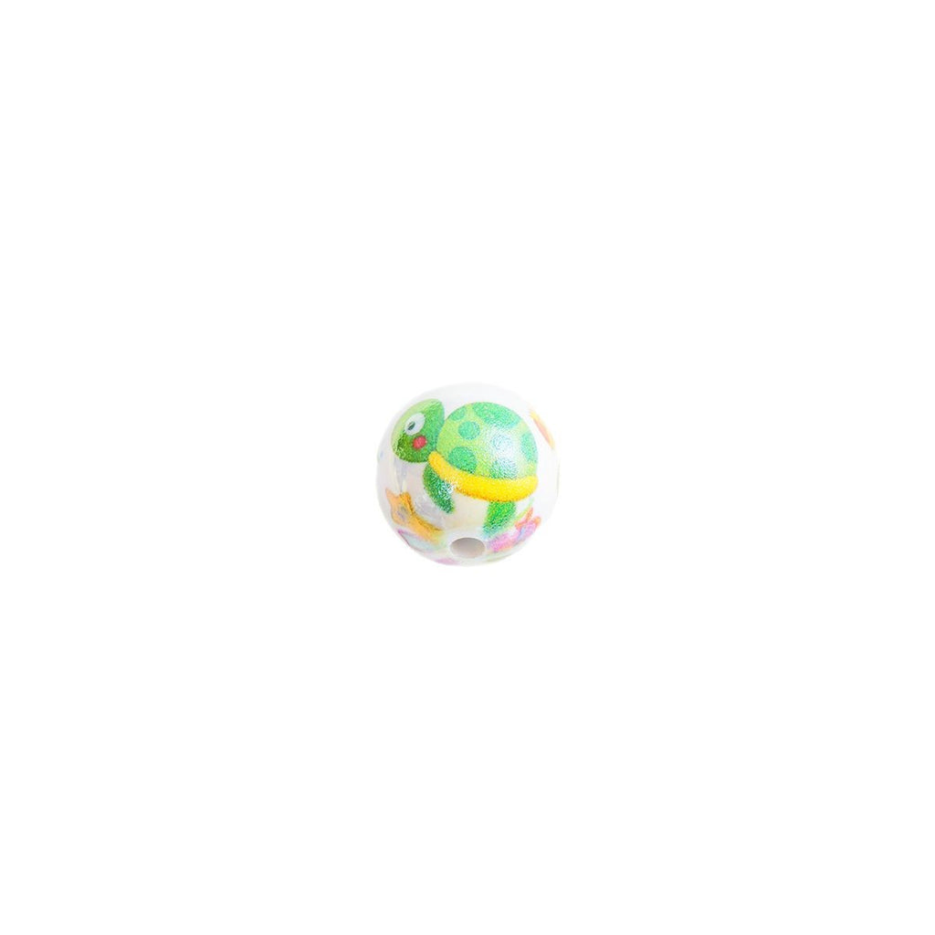 Plating Turtle Pattern Acrylic Beads 16mm Green 10pcs 5