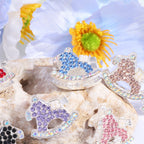 Double Sided Rocking Horse Rhinestone Beads 25mm Encrusted 5pcs 4