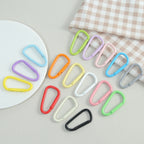 Metal D Shaped Spring Trigger Key Rings 46mm Colorful Painted 20pcs 6