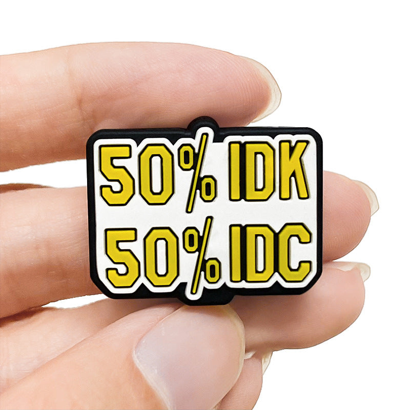 Silicone Focal Beads Geometric Design Yellow Text 20pcs 5