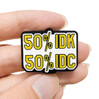 Silicone Focal Beads Geometric Design Yellow Text 20pcs 5
