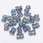 Electroplated Bear Glass Beads 12mm 14mm Mixed Metallic Colors 20pcs 19