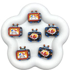 Hand Painted TV Enamel Acrylic Beads 30mm Colorful Animal Faces 4pcs 5