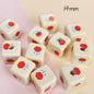 Cream Cartoon Printed Square Acrylic Beads 14mm 20pcs 15