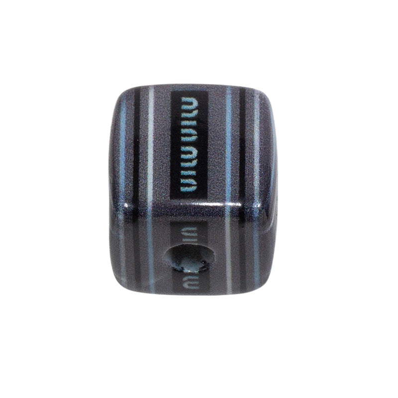 Striped Designer M Acrylic Square Beads 14mm 10pcs 20