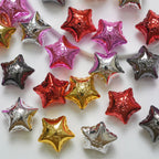UV Plating Balloon Shaped Star Acrylic Beads 25mm Metal Colored 50pcs