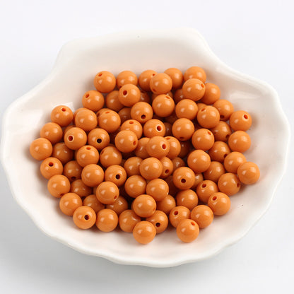 Solid Color Round Acrylic Beads 6mm Glossy Finish 600pcs 22